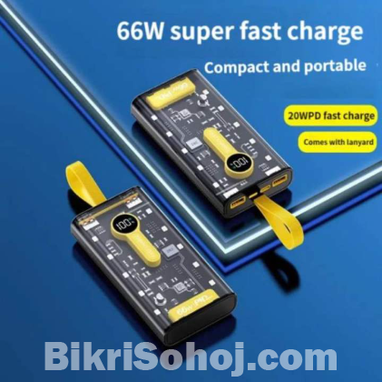 Transparent Fast Charging Power Bank 20000 Mah